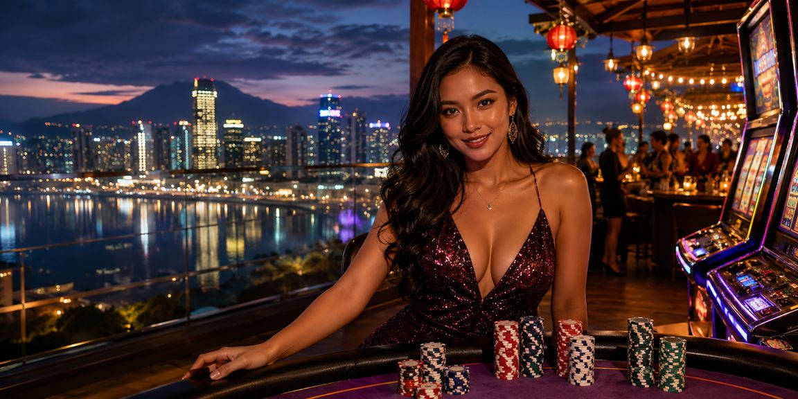 Festival permainan slot dengan suasana meriah dan penuh warna